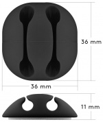 Goobay Kabelhåndteringssett, svart 5-pakning for organisering og feste, avtakbar