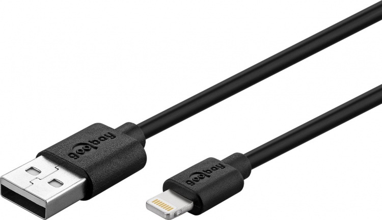 Goobay Apple Lightning-bil lader (12 W) billaderadapter og Apple Lightning-kabel 1,0 m (svart)