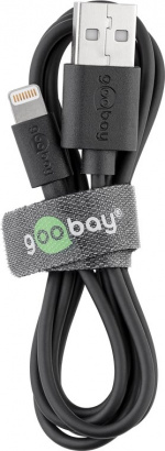 Goobay Apple Lightning-bil lader (12 W) billaderadapter og Apple Lightning-kabel 1,0 m (svart)