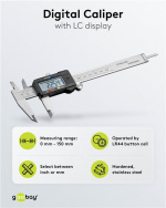 Goobay Digital skyvelære 150 mm / 6 tommer for målinger fra 0 mm - 150 mm