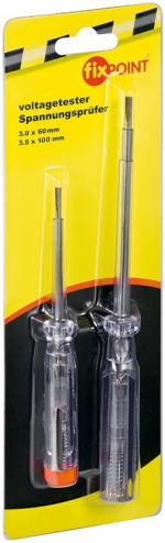 Fixpoint Spenningstester, sett med 2 stk., 140 mm og 190 mm, egnet for spenninger mellom 200 V og 250 V