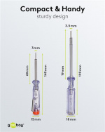 Fixpoint Spenningstester, sett med 2 stk., 140 mm og 190 mm, egnet for spenninger mellom 200 V og 250 V
