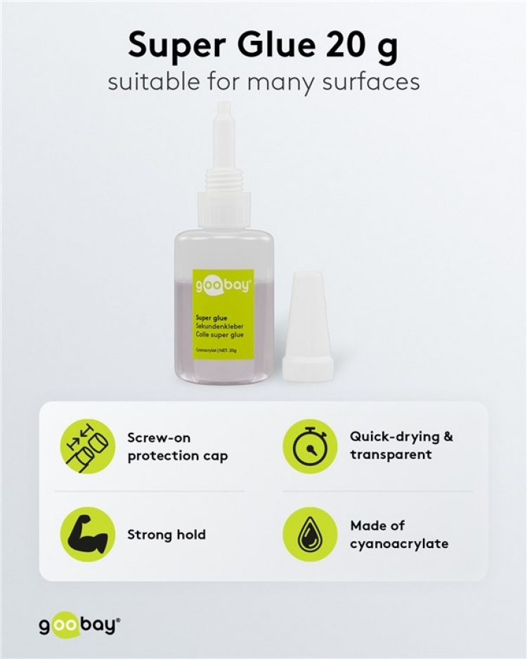 Goobay Superlim 20 g egnet for mange underlag