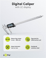 Goobay Digital skyvelære 300 mm / 12 tommer for målinger fra 0 mm - 300 mm