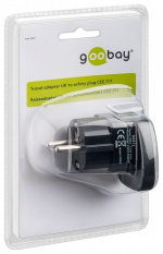 Goobay Reiseadapter UK til EU, svart UK-kontakt > plugg med jording (type F, CEE 7/7)