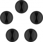 Goobay Kabelhåndtering 1 fordypning (mini), svart 5-pakning for organisering og feste, avtakbar