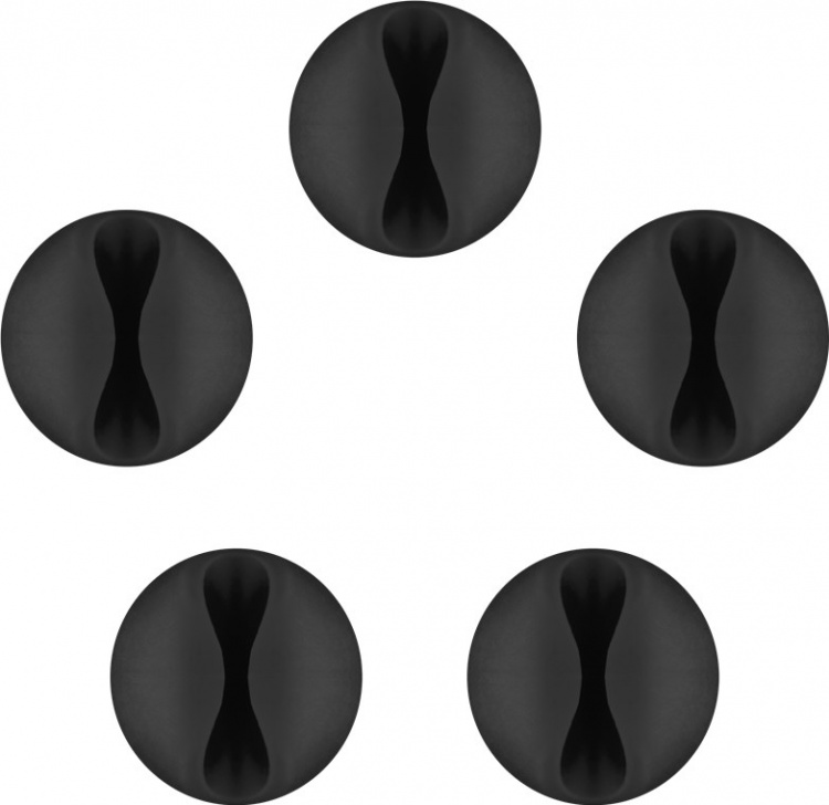 Goobay Kabelhåndtering 1 fordypning (mini), svart 5-pakning for organisering og feste, avtakbar