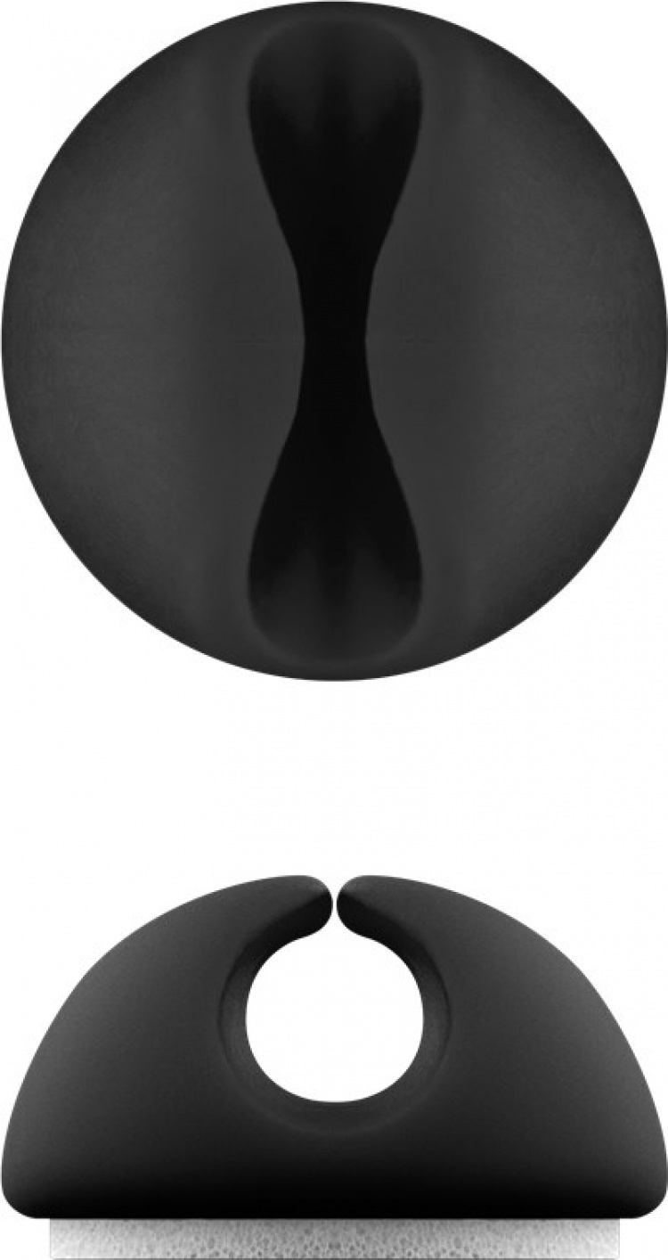 Goobay Kabelhåndtering 1 fordypning (mini), svart 5-pakning for organisering og feste, avtakbar