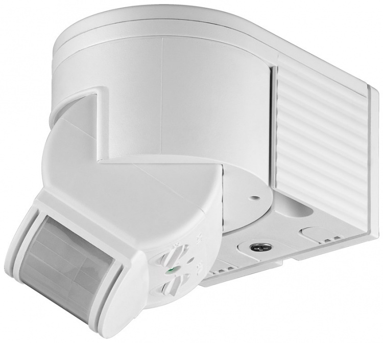 Goobay Veggmontert infrarød bevegelsesdetektor, 180° deteksjon, 12 m rekkevidde, for utendørs bruk (IP44), LED-kompatibel