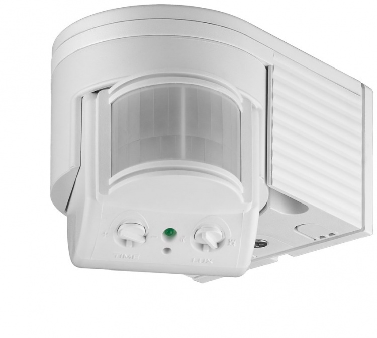 Goobay Veggmontert infrarød bevegelsesdetektor, 180° deteksjon, 12 m rekkevidde, for utendørs bruk (IP44), LED-kompatibel