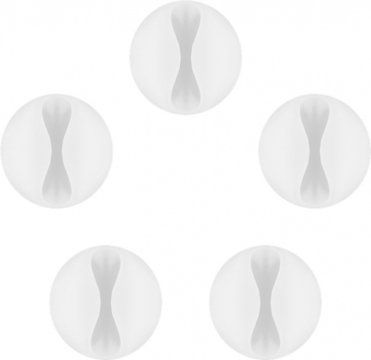 Goobay Kabelhåndtering 1 fordypning, hvit 5-pakning for organisering og feste, avtakbar