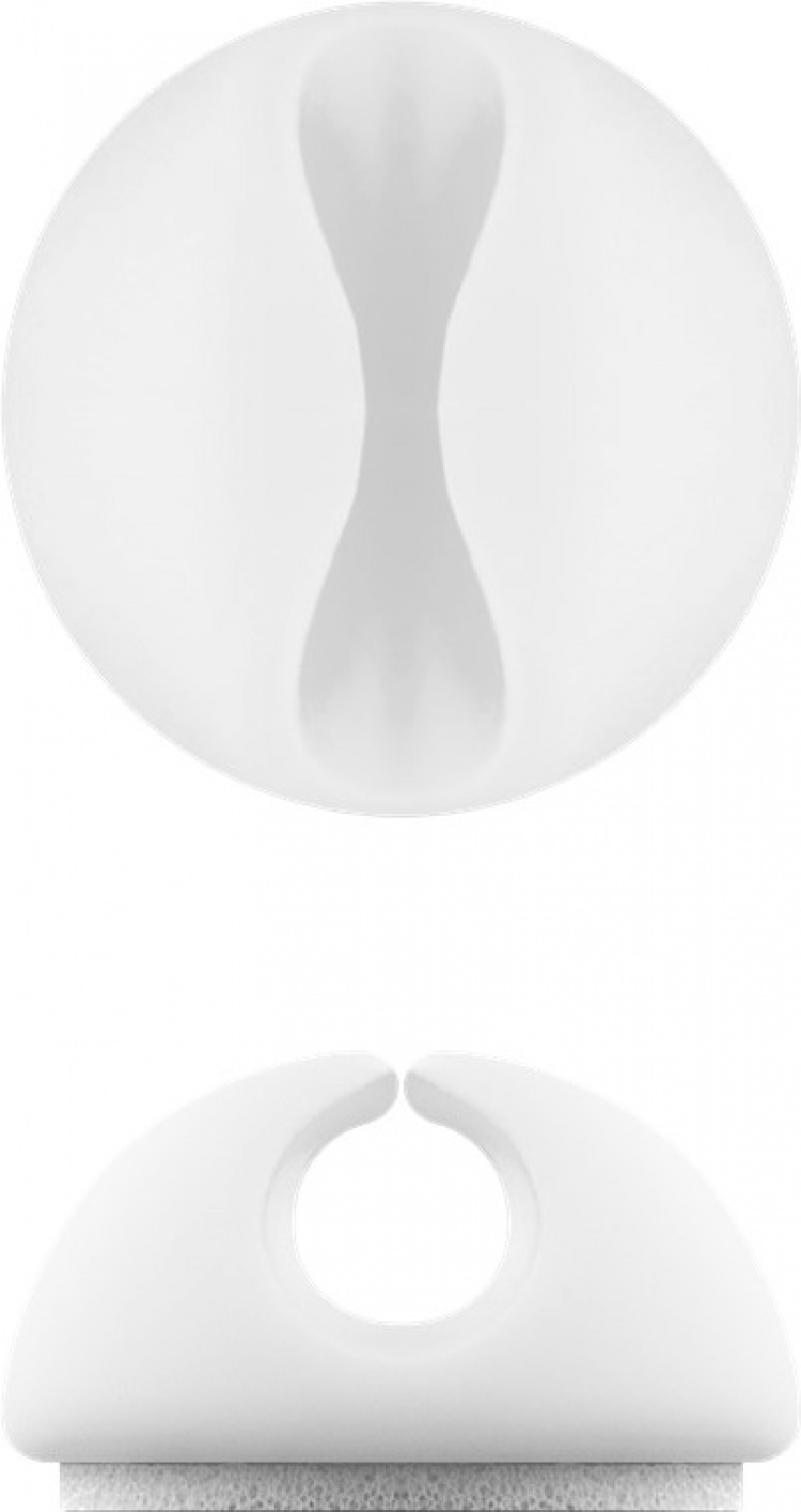 Goobay Kabelhåndtering 1 fordypning, hvit 5-pakning for organisering og feste, avtakbar