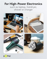 Goobay AC-adapter US, svart stikkontakt med jording (type F, CEE 7/3) > US/japansk støpsel (type B, NEMA 5-15, 3-pinners)