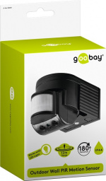 Goobay Veggmontert infrarød bevegelsesdetektor, 180° deteksjon, 12 m rekkevidde, for utendørs bruk (IP44), LED-kompatibel Goobay Veggmontert infrarød bevegelsesdetektor, 180° deteksjon, 12 m rekkevidde, for utendørs bruk (IP44), LED-kompatibel