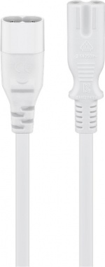 Goobay Forlengelseskabel C7/C8, 2 m, hvit Enhetsplugg C8 > Enhetskontakt C7 Goobay Forlengelseskabel C7/C8, 2 m, hvit Enhetsplugg C8 > Enhetskontakt C7