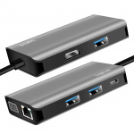 LogiLink USB-C-dokkingstasjon 7-i-1 HDMI/VGA/RJ45/USB-C 100W PD LogiLink USB-C-dokkingstasjon 7-i-1 HDMI/VGA/RJ45/USB-C 100W PD
