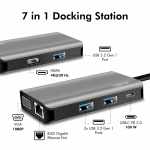 LogiLink USB-C-dokkingstasjon 7-i-1 HDMI/VGA/RJ45/USB-C 100W PD LogiLink USB-C-dokkingstasjon 7-i-1 HDMI/VGA/RJ45/USB-C 100W PD