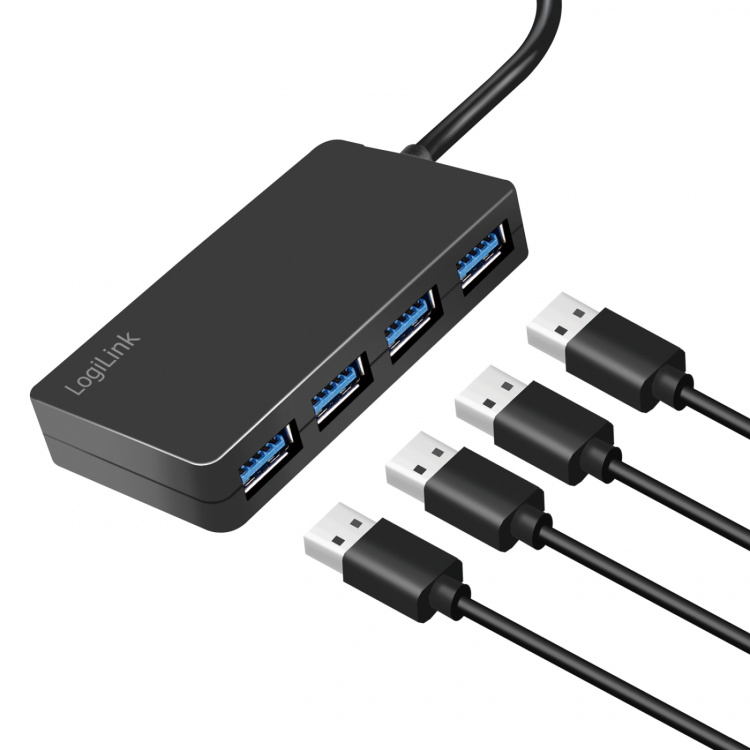 LogiLink USB 3.0-hub (3.2 Gen1) med 4 USB-A-porter