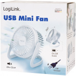 LogiLink USB-vifte Ø12,7 cm Hvit