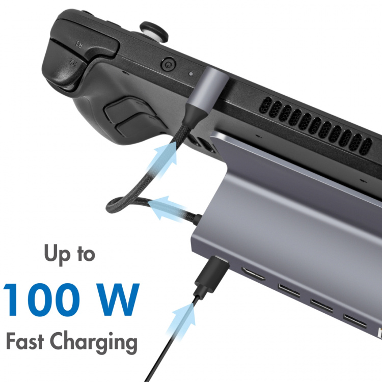 LogiLink USB- C-dokkingstasjon 6-i-1 iPad/Steam Deck etc