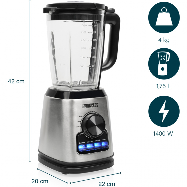 Princess Blender 212094 Blender Solid Pro 1400Watt 1,75l