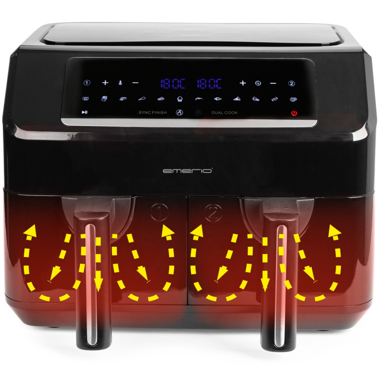 Emerio Airfryer Double 3,6l+3,6l AF-130376.1 BPA-fri 2400watt Emerio Airfryer Double 3,6l+3,6l AF-130376.1 BPA-fri 2400watt