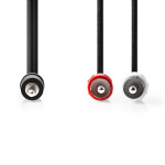 Nedis Stereo lydkabel | 3.5 mm Han | 2x RCA Han | Nikkel belagt | 1.50 m | Rund | Sort | Label