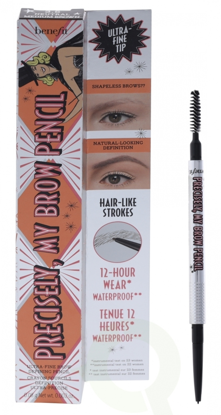Benefit Precisely My Brow Pencil Ultra-Fine 0,08 gr #3,5 Neutral Medium Brown - 12H Wear Waterproof