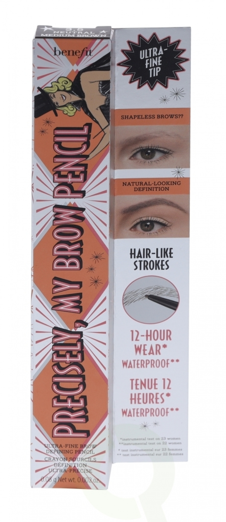 Benefit Precisely My Brow Pencil Ultra-Fine 0,08 gr #3,5 Neutral Medium Brown - 12H Wear Waterproof