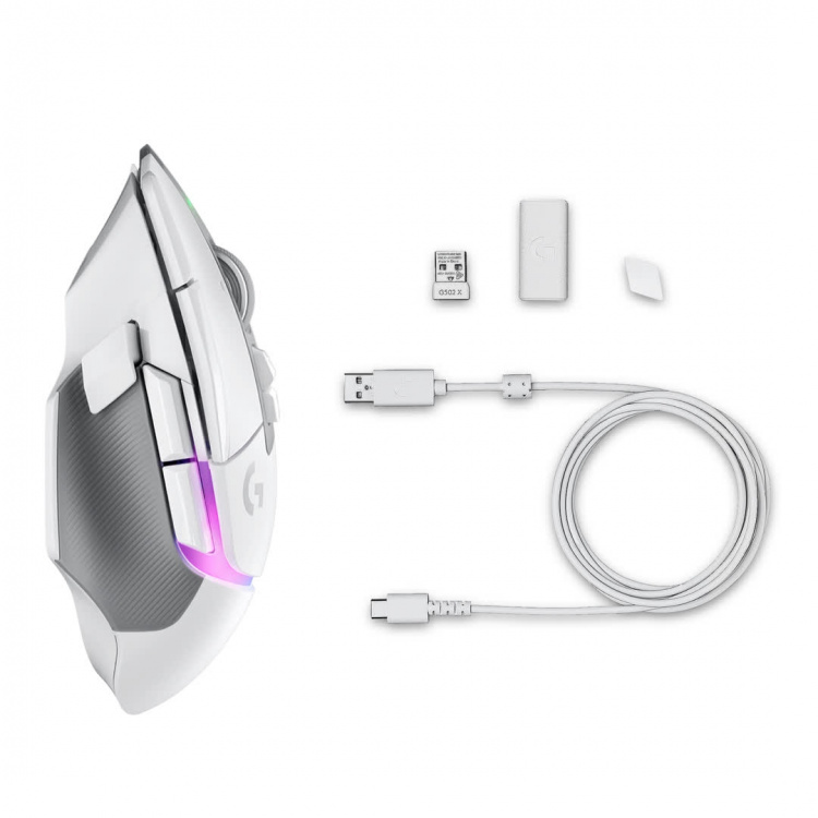 Logitech G502 X Plus trådløs spillmus, hvit/premium