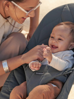 BabyBjörn Bliss sitter, antrasitt, bladmønstret bomull