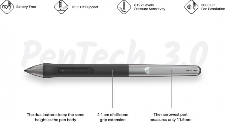 Huion Inspiroy 2 M H951P tegnebrett Huion Inspiroy 2 M H951P tegnebrett
