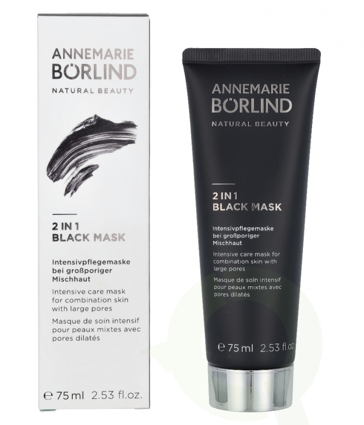 Annemarie Borlind 2 i 1 svart maske 75 ml