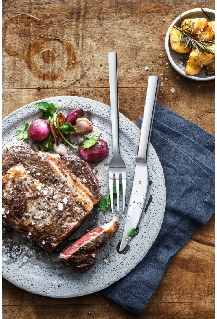 WMF Nuova steakkniv og gaffel, sett med 12 deler