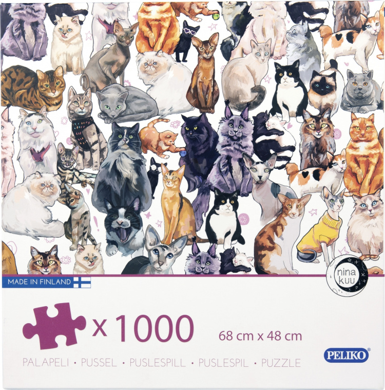 Peliko Puslespill med katter, 1000 brikker