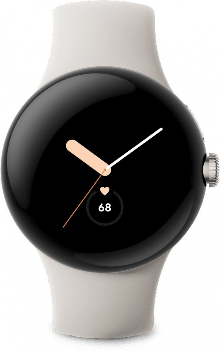Google Pixel Watch WiFi-smartklokke, polert sølv/kalk