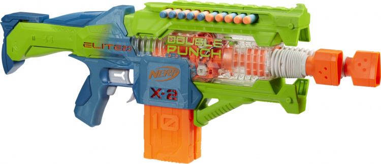 Nerf Elite 2.0 Blaster Double Punch - prosjektilpistol av skum