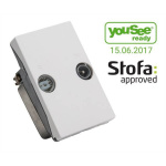 Triax Veggkontakt FM/TV TD 260E Hvit