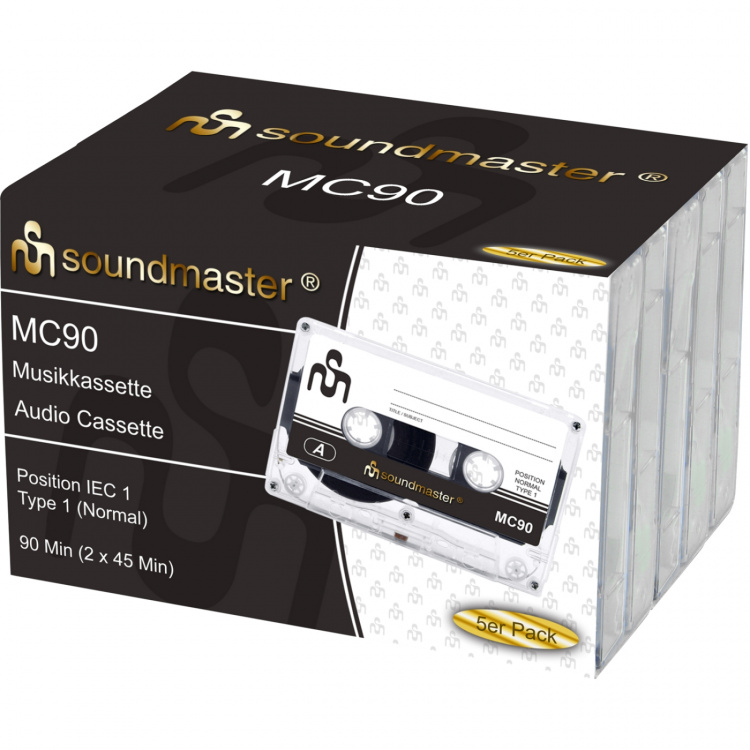 Soundmaster MC905P IEC1 90 minutters kassettbånd 5-pakning