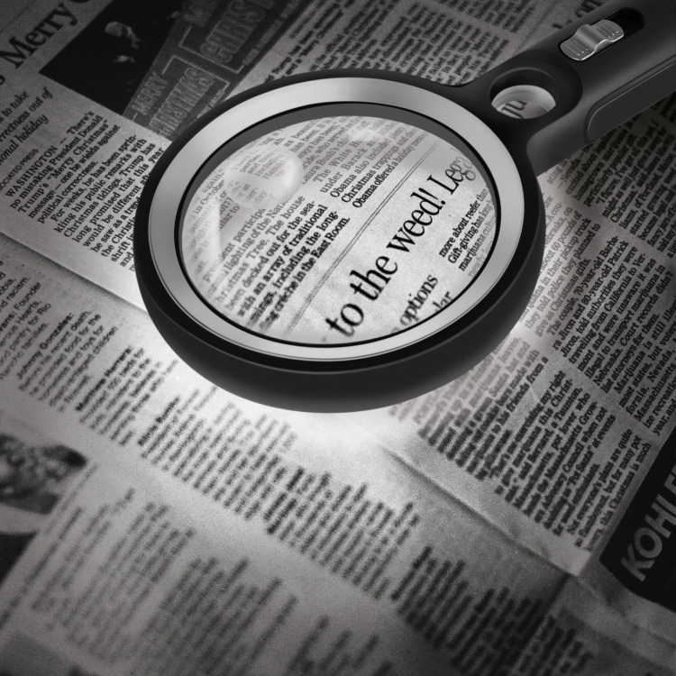 LogiLink Forstørrelsesglass Ø9cm med LED-belysning