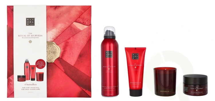 Rituals Ayurveda Set 565 ml Body Cream 100ml/Body Scrub 125gr/Foaming Shower Gel 200ml/Candle 140gr