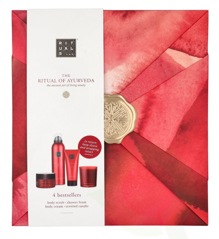 Rituals Ayurveda Set 565 ml Body Cream 100ml/Body Scrub 125gr/Foaming Shower Gel 200ml/Candle 140gr