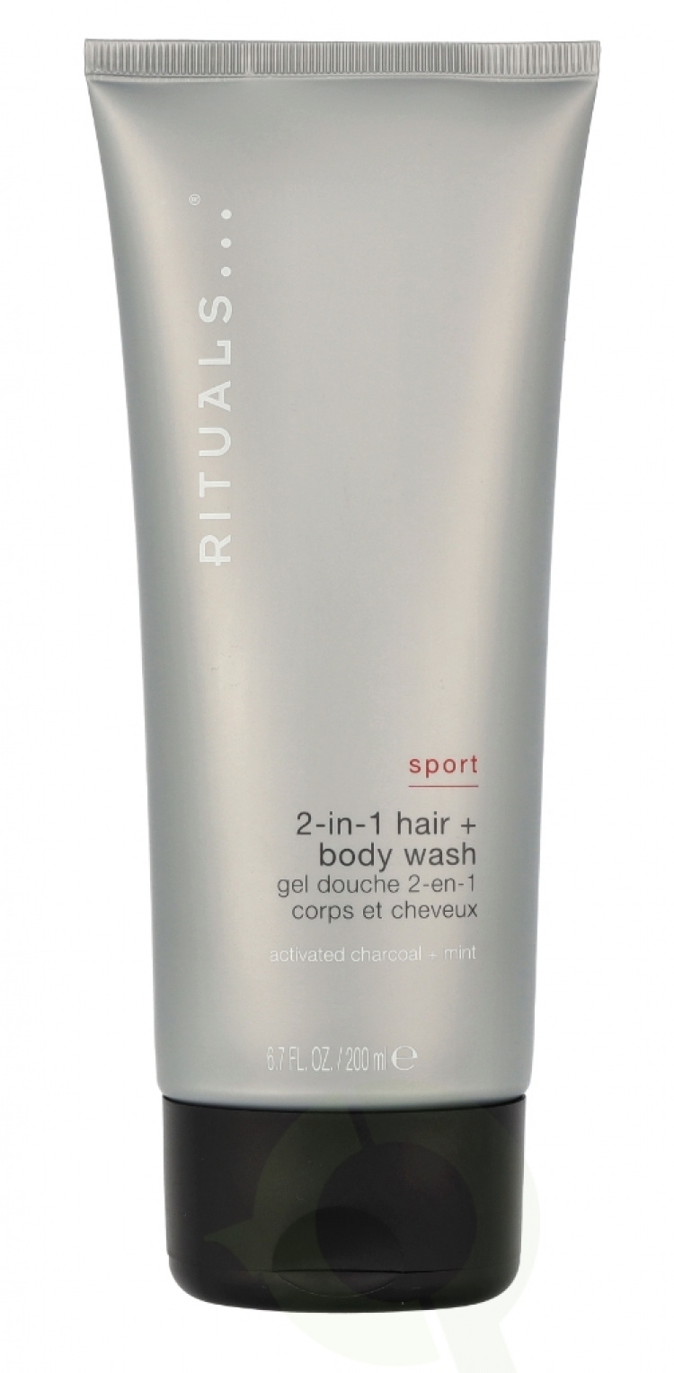 Rituals Sport 2-1 Hair + Body Wash 200 ml Activated Charcoal + Mint