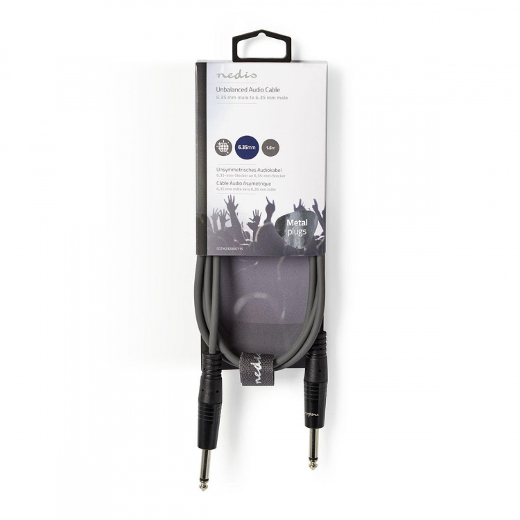 Nedis Mono lydkabel | 6.35 mm Han | 6.35 mm Han | Nikkel belagt | 1.50 m | Rund | PVC Nedis Mono lydkabel | 6.35 mm Han | 6.35 mm Han | Nikkel belagt | 1.50 m | Rund | PVC