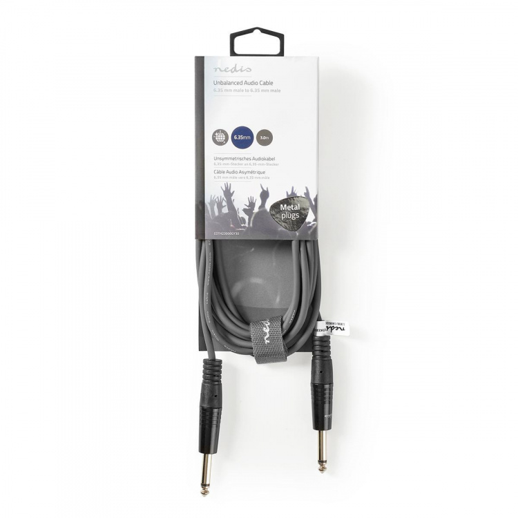 Nedis Mono lydkabel | 6.35 mm Han | 6.35 mm Han | Nikkel belagt | 3.00 m | Rund | PVC