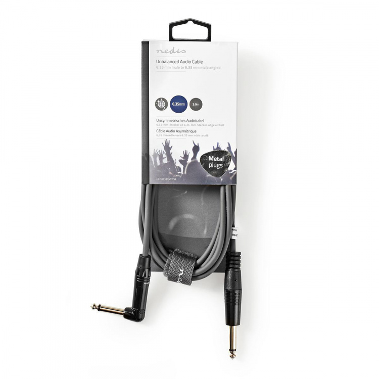 Nedis Mono lydkabel | 6.35 mm Han | 6.35 mm Han | Nikkel belagt | 3.00 m | Rund | PVC