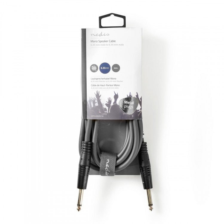 Nedis Mono lydkabel | 6.35 mm Han | 6.35 mm Han | Nikkel belagt | 3.00 m | Rund | PVC Nedis Mono lydkabel | 6.35 mm Han | 6.35 mm Han | Nikkel belagt | 3.00 m | Rund | PVC