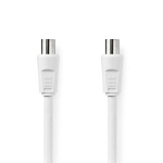 Nedis Coax Cable | IEC (Coax) Han | IEC (Coax) Hun | Nikkel belagt | 90 dB | 75 Ohm | Dobbelt skjermet | 2.00 m | Rund | PVC | Hvit | Label