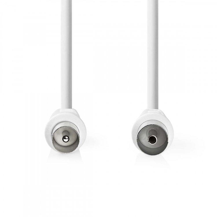 Nedis Coax Cable | IEC (Coax) Han | IEC (Coax) Hun | Nikkel belagt | 90 dB | 75 Ohm | Dobbelt skjermet | 2.00 m | Rund | PVC | Hvit | Label