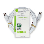 Nedis Coax Cable | IEC (Coax) Han | IEC (Coax) Hun | Nikkel belagt | 90 dB | 75 Ohm | Dobbelt skjermet | 3.00 m | Rund | PVC | Hvit | Label